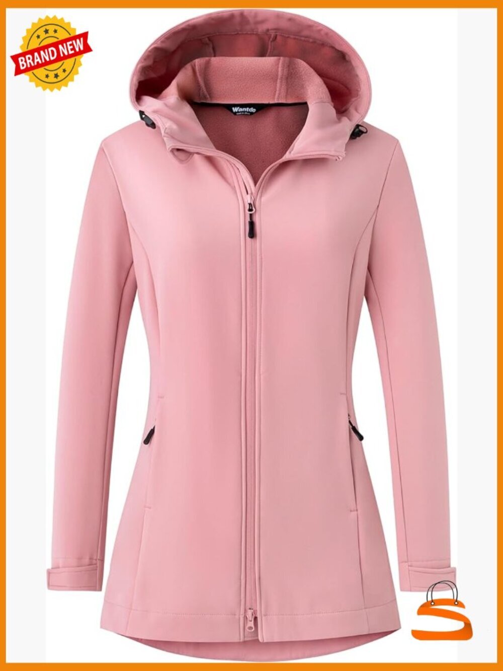 Women Softshell Jacket Fleece Lined Hooded Rain Coat Waterproof Windproof